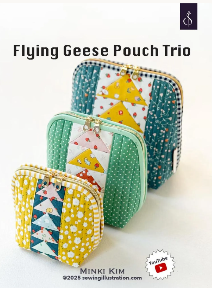 Flying Geese Pouch Trio Pattern by Minki Kim
