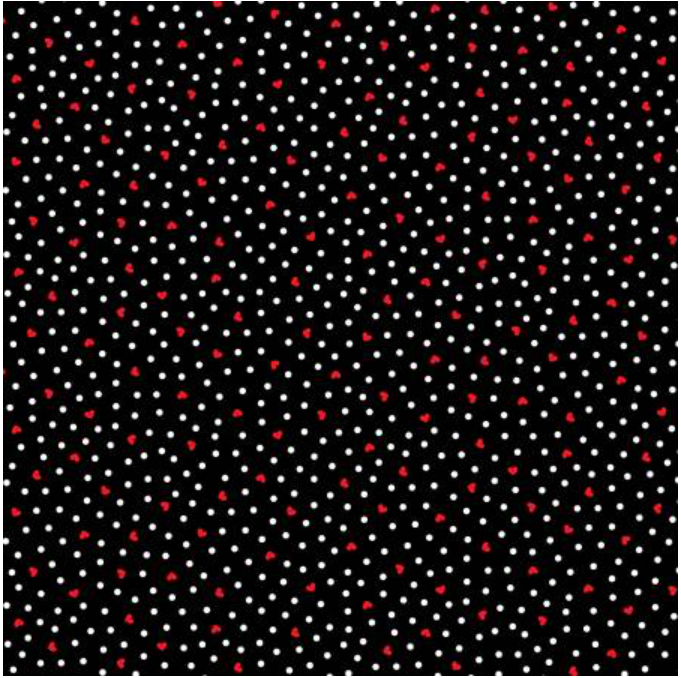 Happy Hearts - Fun C8820 Black Small Dots And Hearts by Timeless Treasures