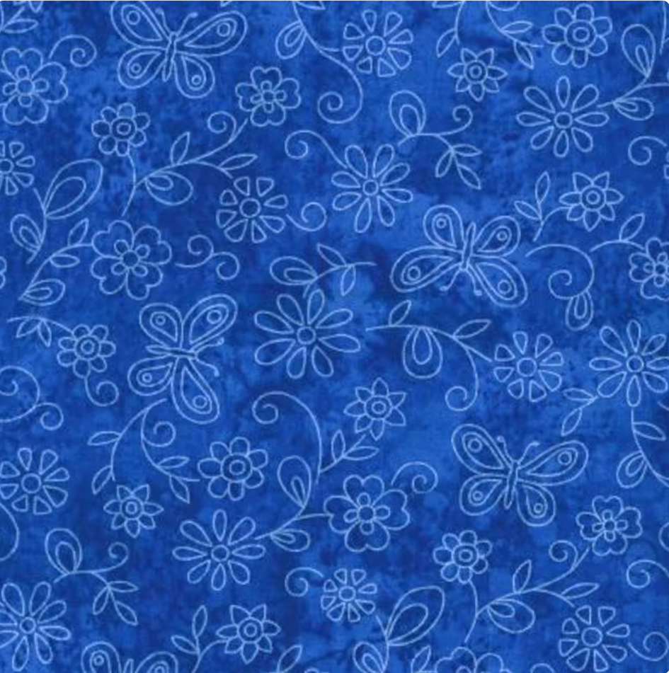 Flowers & Butterflies - Sundrenched Flower Royal Blue 15959307 by Fabric Traditions