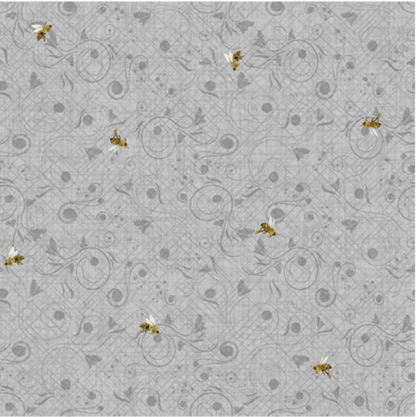 Sweet Bees - Gray 1772 90 by Henry Glass & Co.