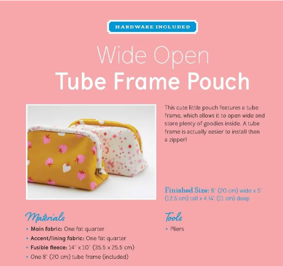 Wide Open Tube Frame Pouch Pattern by Zakka Workshop