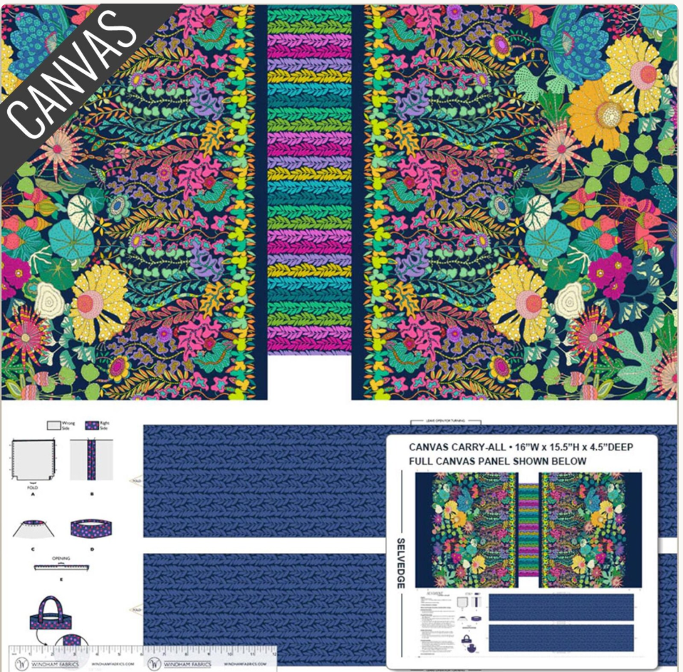 Sunshine Canvas Tote Bag Panel by Sally Kelly for Windham Fabrics (151)