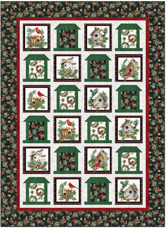 Bird Feeders and Cardinals Quilt Pattern by Castilleja Cotton