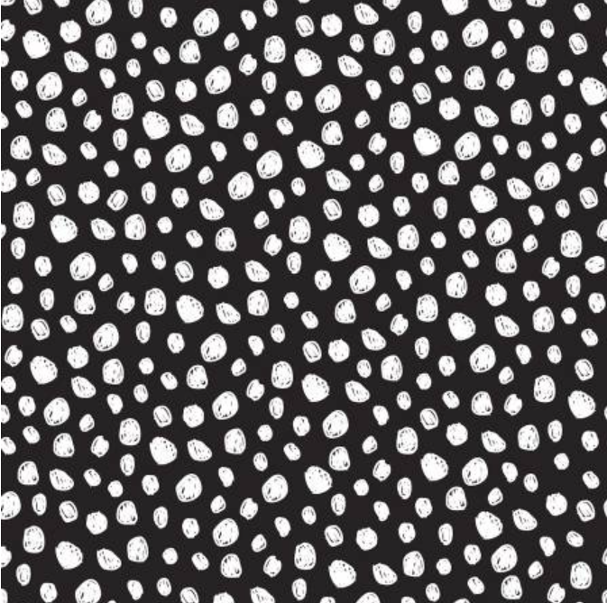 Jungle - Spots White on Black Flannel 16820-BLK-D by 3 Wishes Fabric