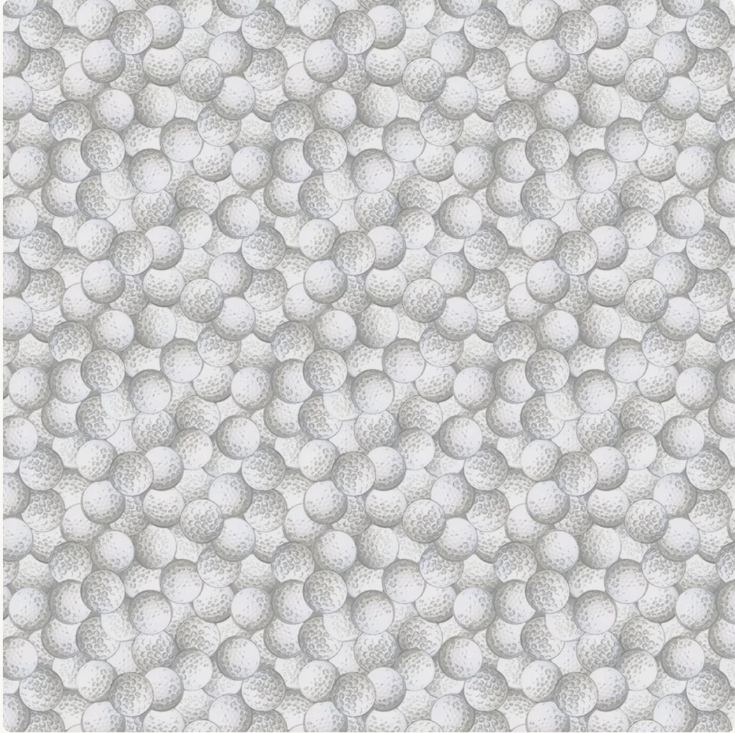 Tee Time - Packed Golf Balls White Y4784-1 by Clothworks