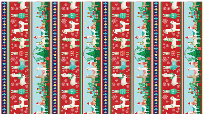 Happy Llamadays - Happy Llama Stripe Multi 14432-99 by Benartex