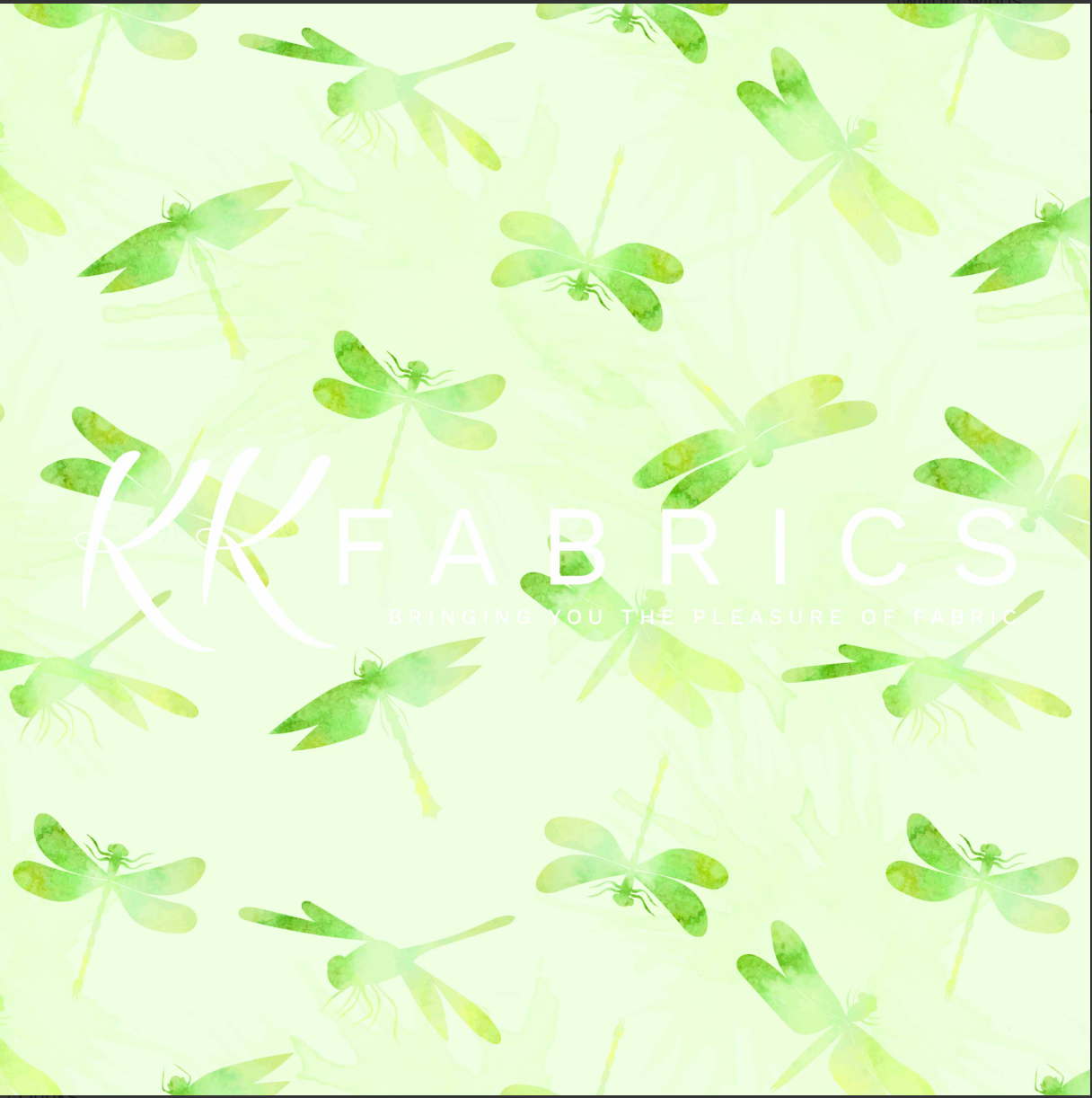 Twiglight Wings - Dragonflies Green Watercolor 5075-17 by Melvale Design Studio forI KK Fabrics