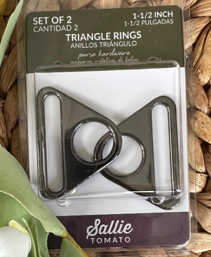 Sallie Tomato - 1 1/2" Triangle Ring Pkg of 2 - Gunmetal