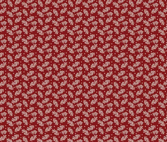 Christmas Traditions - Creamy White Sprigs and Dots on Red C9596 by Riley Blake