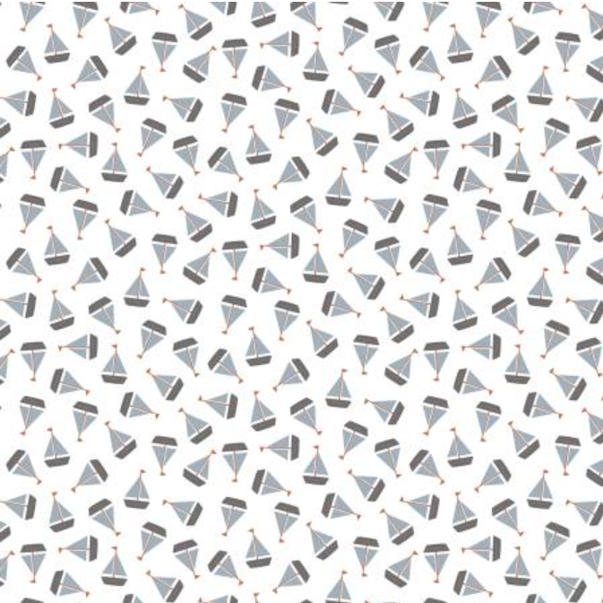 Sail Away - Sailboats on White - DLT3305 by Dear Stella