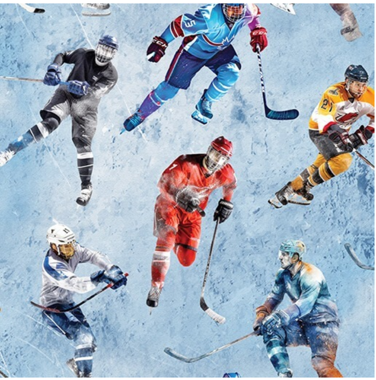 Ice Hockey - Hockey Play Light Blue 16886-50 by Benartex