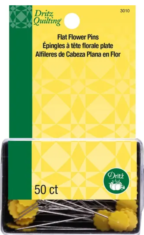 Dritz - 2" Flat Flower Pins - Yellow Flat Head Pins - Pkg of 100