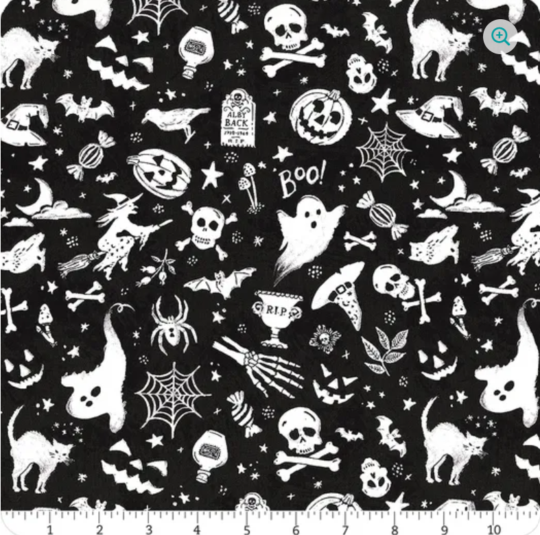 Midnight Hauntings - Black Haunting Toss 96484-919 by Wilmington Prints
