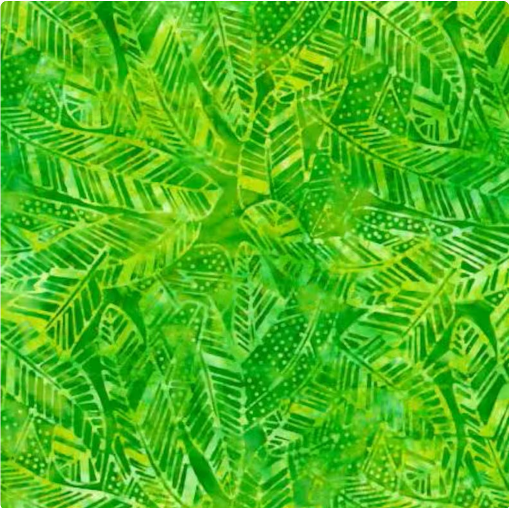 Technicolor Batiks - Lime Green Feathers 22324 757 by Wilmington Batiks