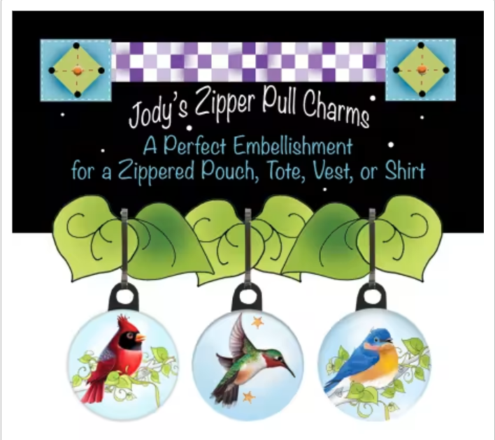 Jody's Zipper Pull Charms - Pkg of 3 Birds