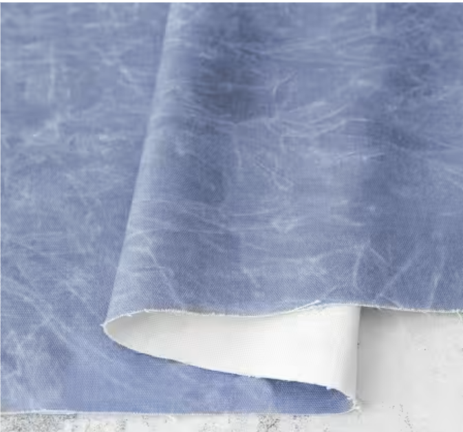 Sallie Tomato - Faux Duck Wax Canvas - Chambray 1 Yard
