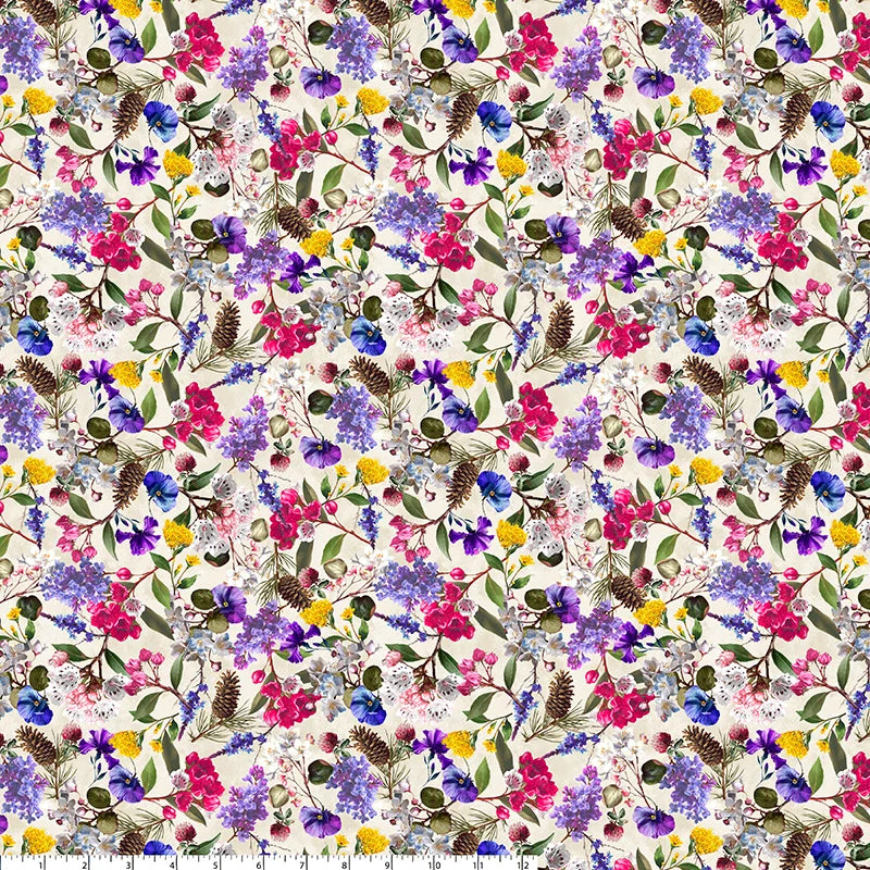 All New England Shop Hop Fabric 2026 - State Flowers 55485D-6 by Whistler Studios