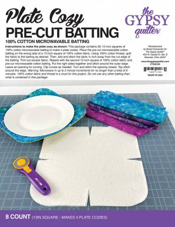 The Gypsy Quilter - Plate Cozy Pre-Cut Batting 13 inch