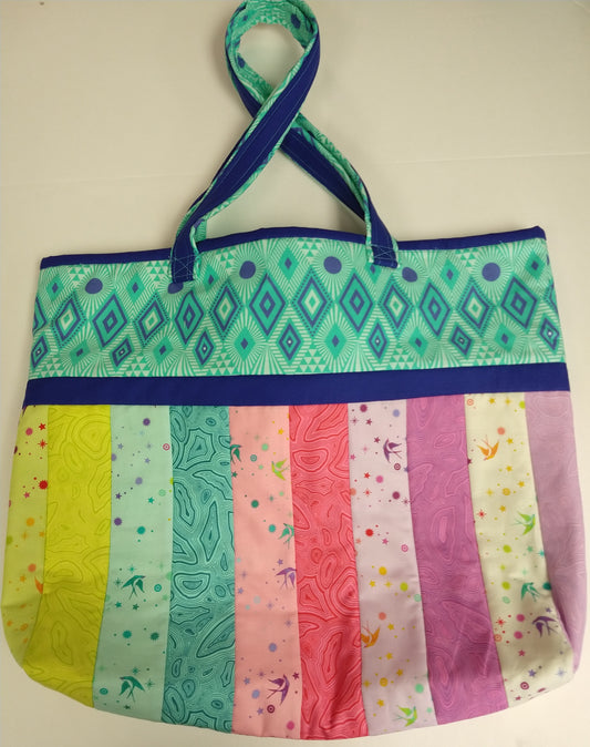 Sophie Tote Bag Quilt As You Go Preprinted Batting Kit - Includes Fabric by Tula Pink