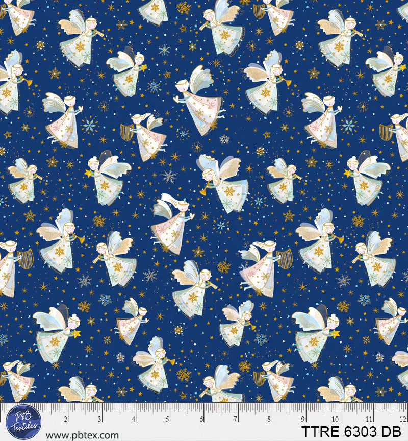 Turnowsky Treasures Allover Angels lBlue 06303 by P & B Textiles