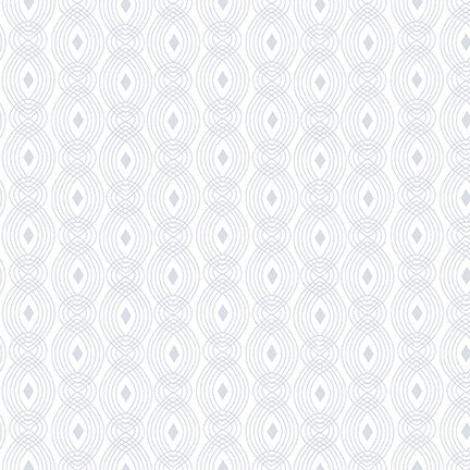 Quilter's Flour IV 411-01W Linear Oval Lines White on White by Henry Glass Fabrics