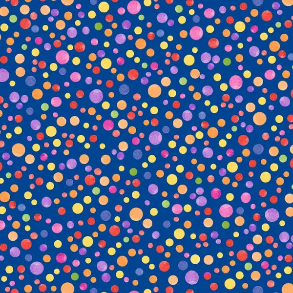 Full Bloom - Dark Blue with Dots by P&B Textiles