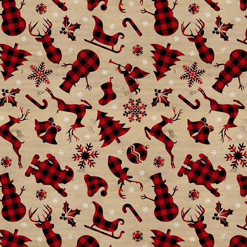 Buffalo Plaid Holiday Silhouettes by Timeless Treasures