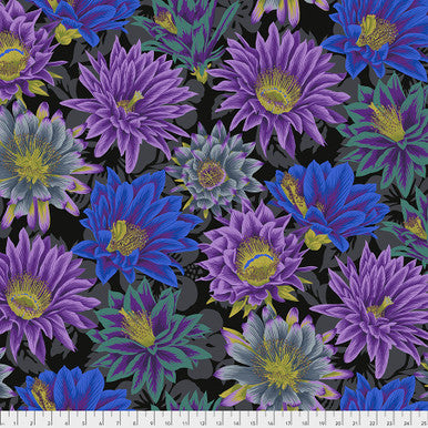 Kaffe Fassett Classics - Cactus Flower Black PWPJO96 by Free Spirit