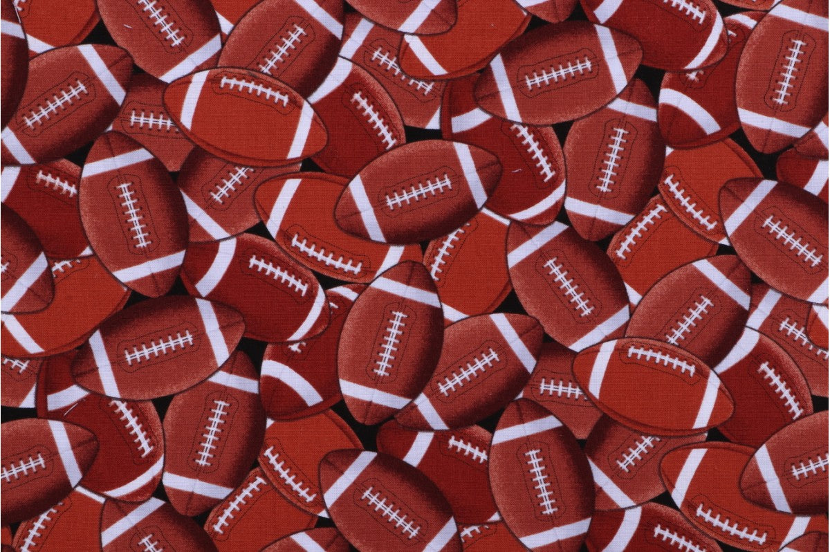 Football - Packed Footballs C8342 Brown by Timeless Treasures