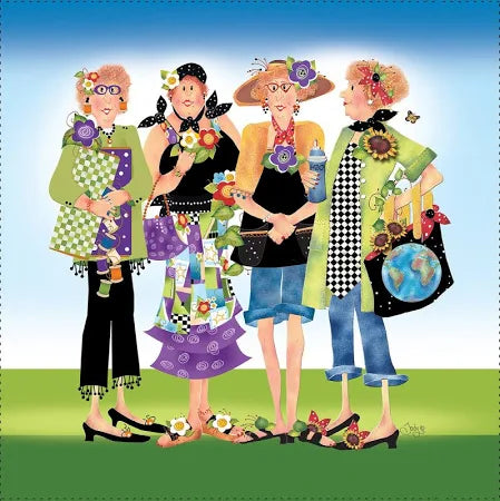 Fabric Art Panels 6" Girlfriends