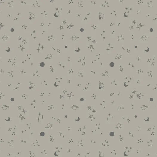 Sweet Lullaby - Starry Night - Grey - By Camelot Fabrics