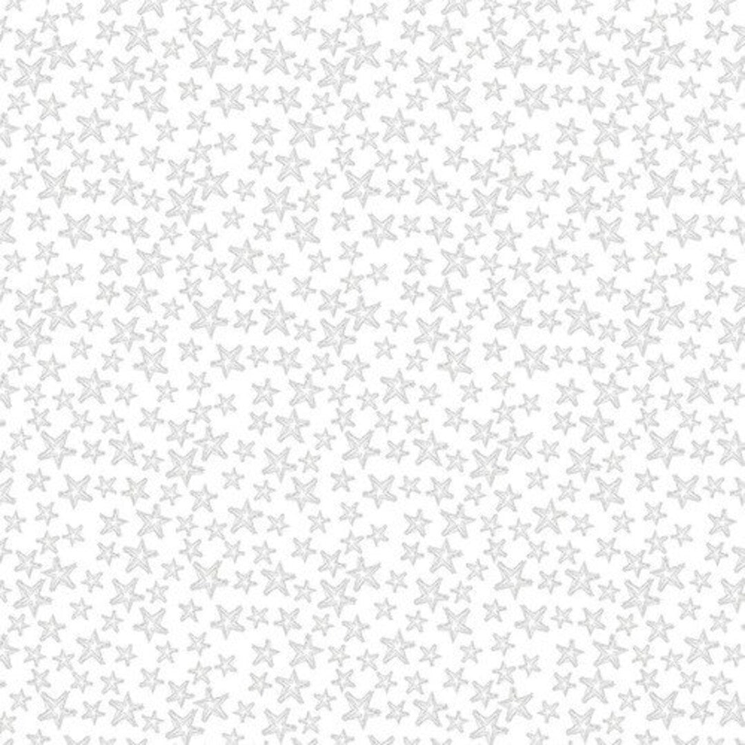 White on White - Stars by Studio E Fabrics