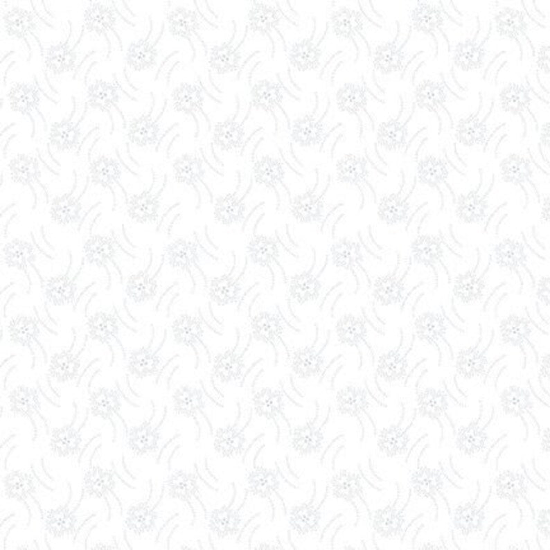Quilter's Flour IV 398-01W Swirling Florals White on White by Henry Glass Fabrics