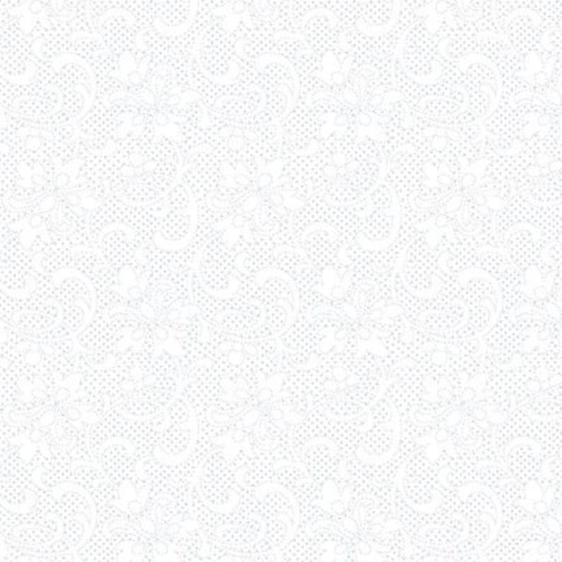 Quilter's Flour IV 394-01W Stylized Floral with Dots
White on White by Henry Glass Fabrics