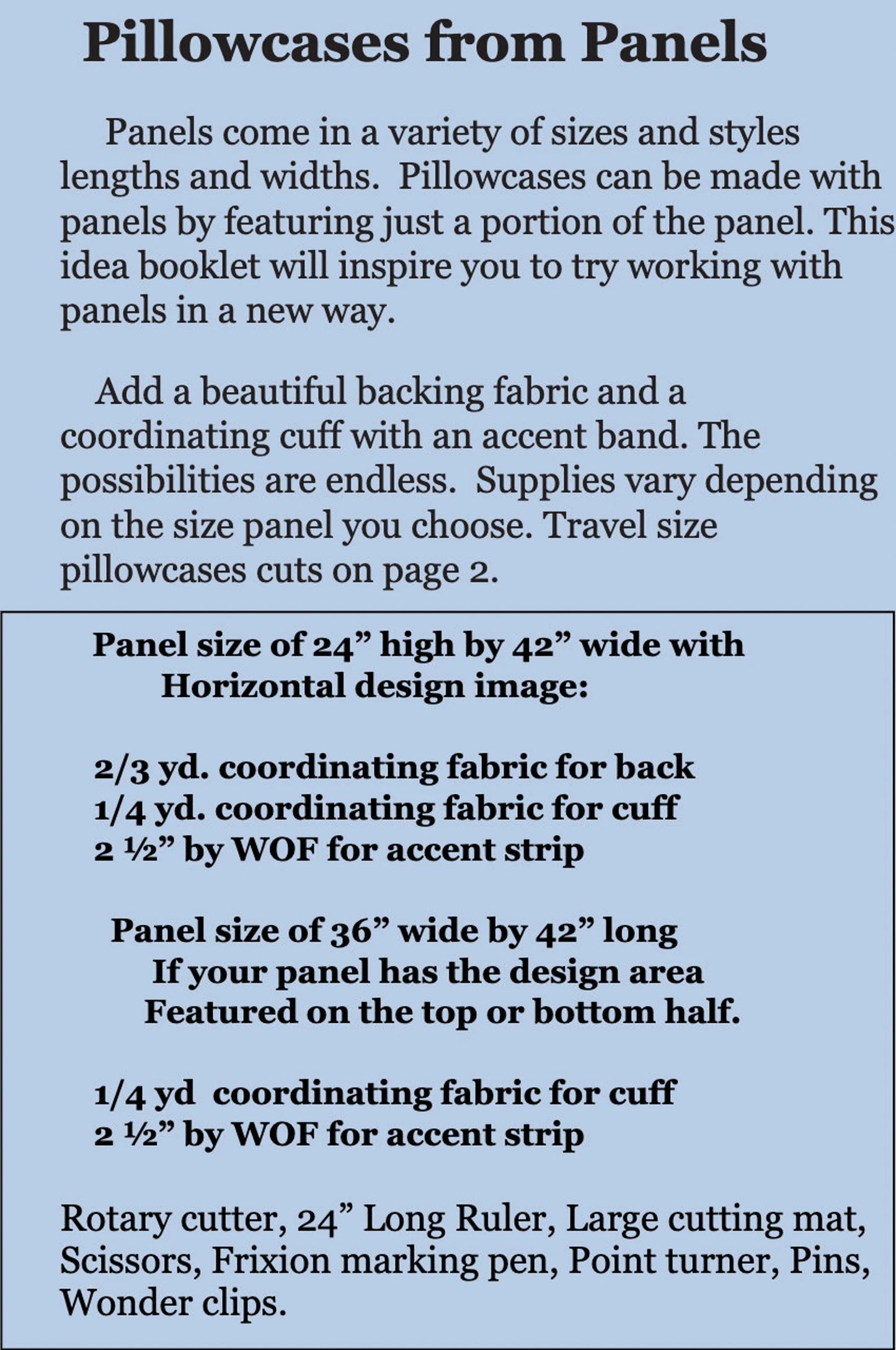 Pillowcases from Panels Christmas Book