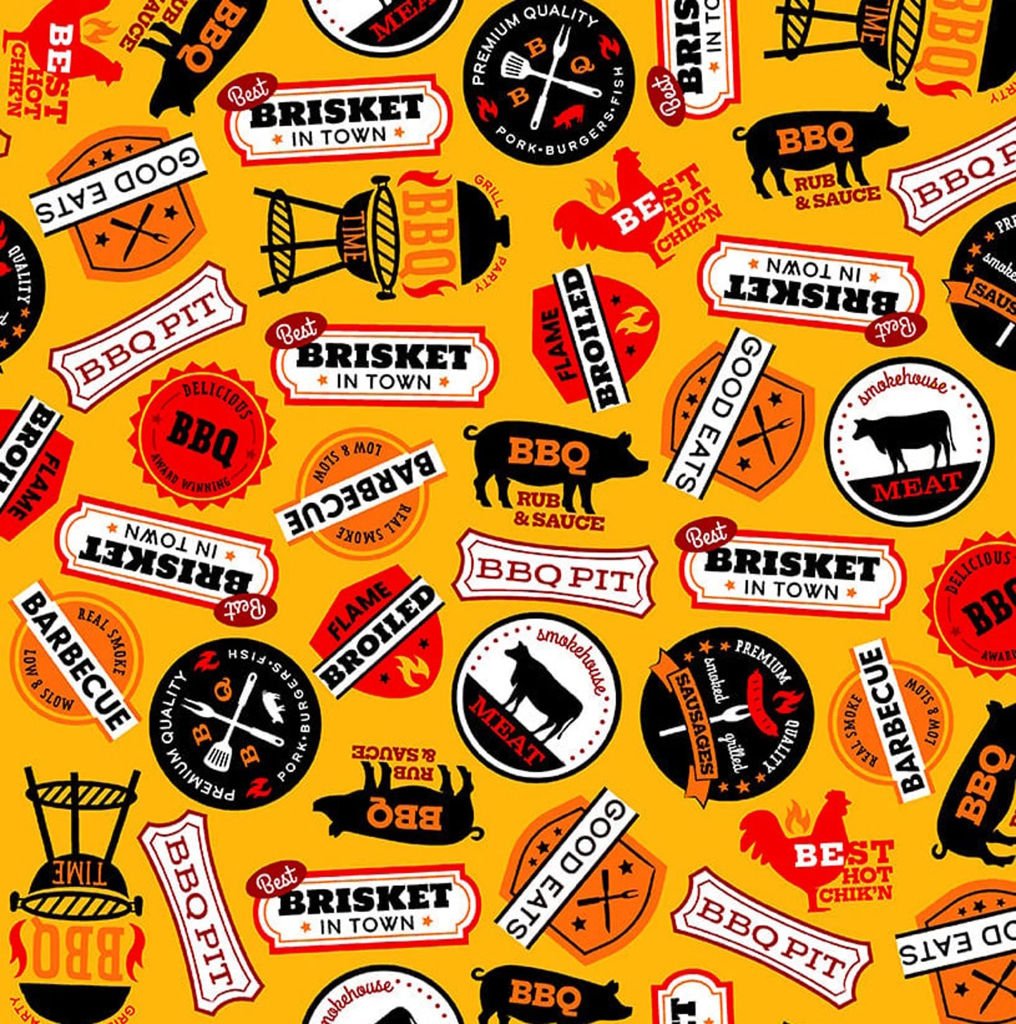 Grill and Chill - bbq Signs Mustard 1215 44 by Henry Glass & Co.
