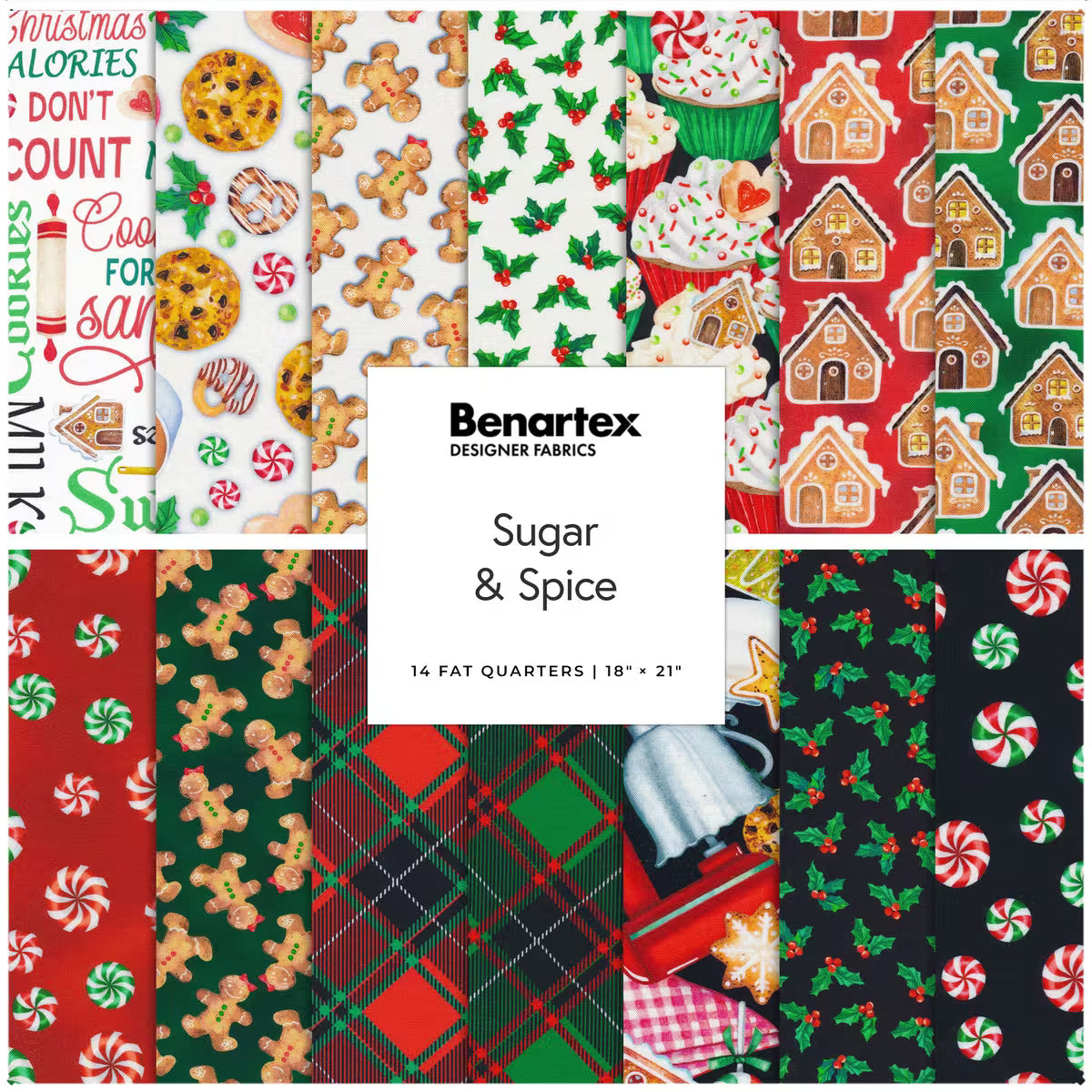 Sugar & Spice Fat Quarter Bundle of 14 Pc by Benartex