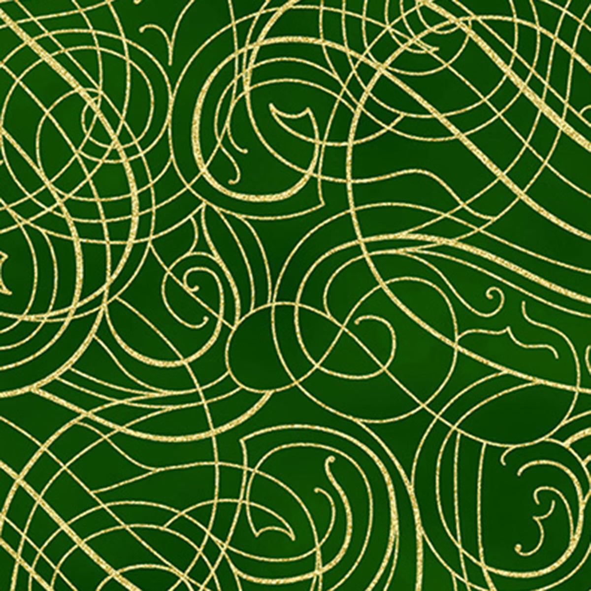Christmas Wish - Swirls Hunter/Gold Y7824-60G by Hoffman Fabrics