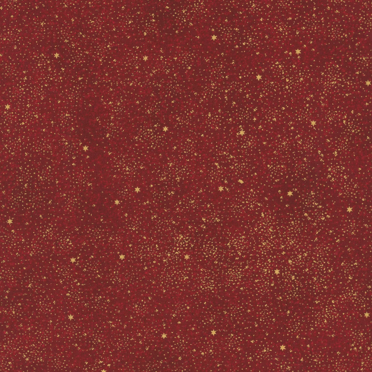 Snow Crystals - Red/Gold Small Dots and Stars 4593-405 by Stof Fabrics