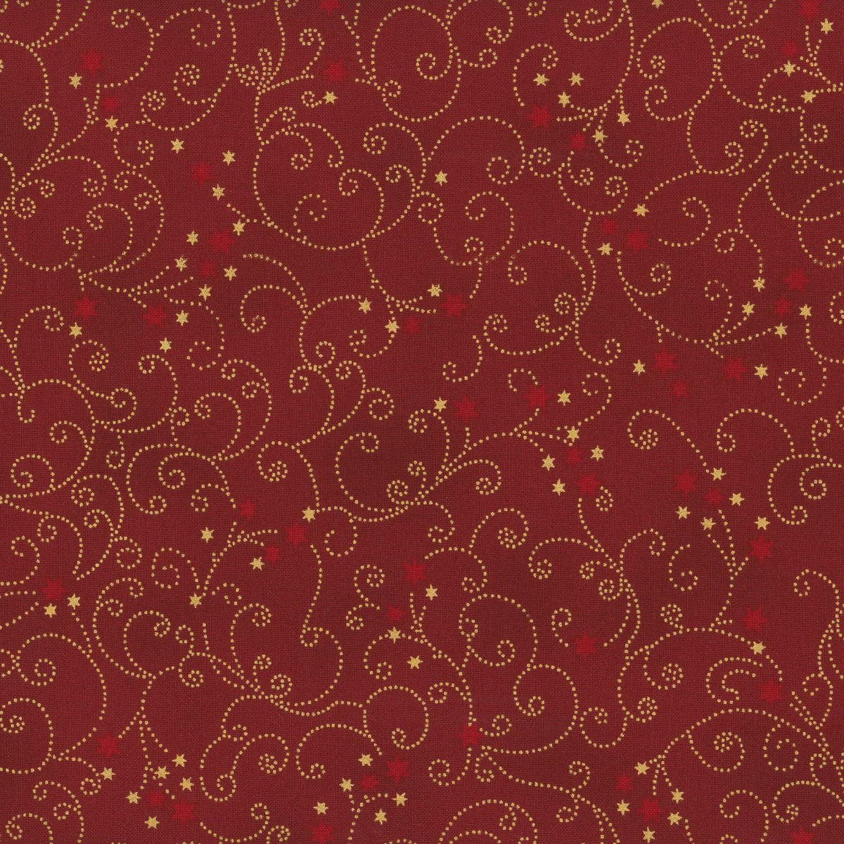 Snow Crystals - Red/Gold Ornaments and Stars 4593-406 by Stof Fabrics