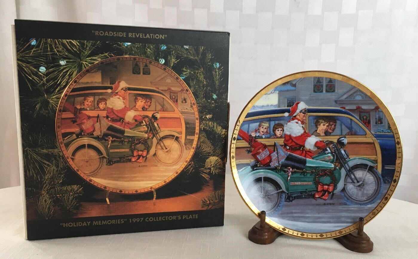 1997 Harley-Davidson Christmas Plate "Roadside Revelation" #6313/15000