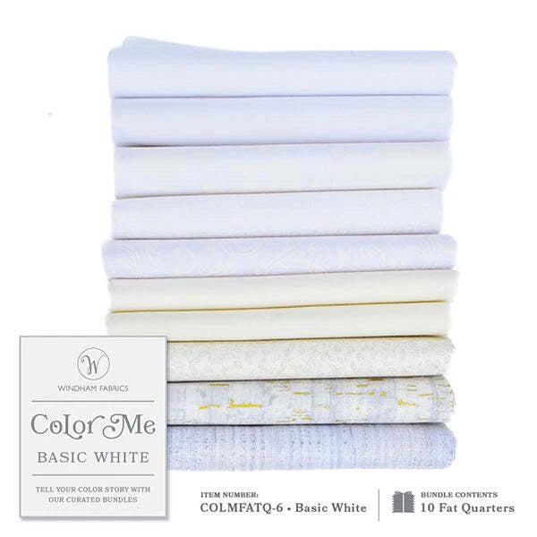 Color Me Basic White - Pkg of 10 Fat Quarters by Windham Fabrics