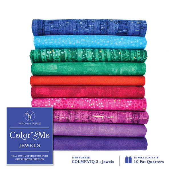 Color Me Jewels - Pkg of 10 Fat Quarters by Windham Fabrics