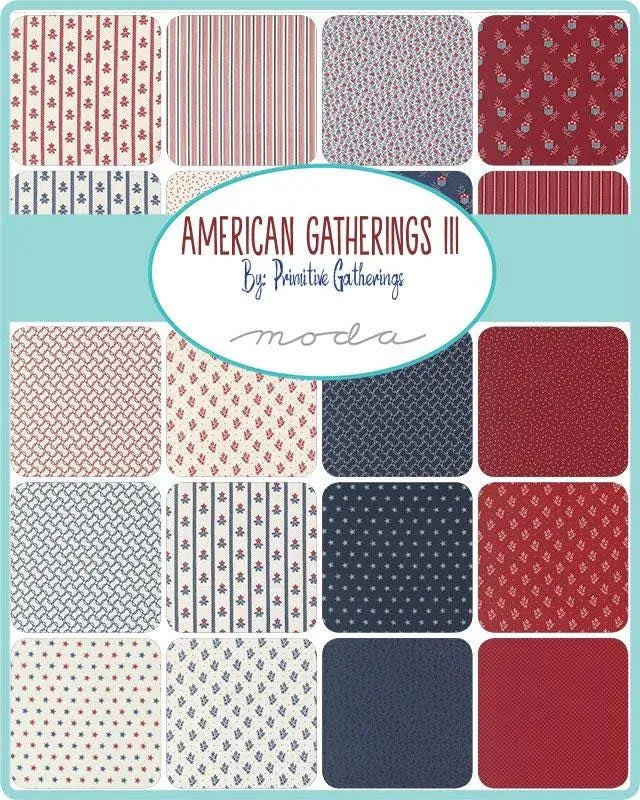 American Gatherings III - 2 1/2" Jelly Roll Pack of 42 Strips by Primitive Gatherings for Moda