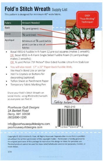 Fold'n Stitch Wreath Pattern
