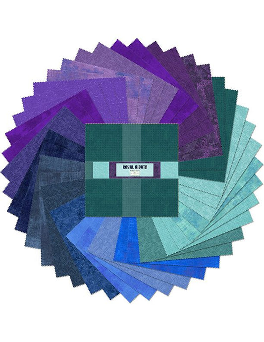 Royal Nights - 10 Karat Gems Pkg of 42 - 10" Squares by Wilmington Prints