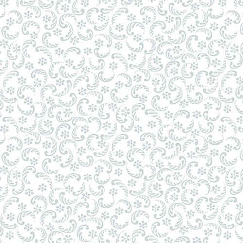 Quilter's Flour V White on White Swirls and Daisies by Henry Glass Fabrics