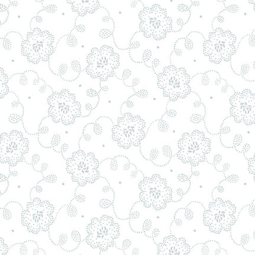 Quilter's Flour V White on White Lacy Floral by Henry Glass Fabrics