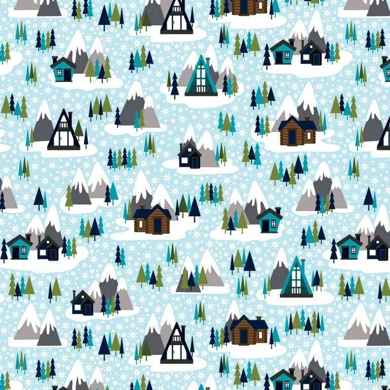 Alpine Valley - Peaks Aqua 13670 by Benartex