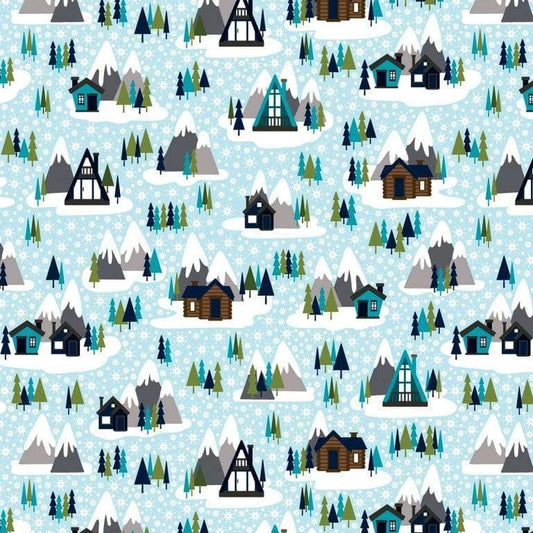 Alpine Valley - Peaks Aqua 13670 by Benartex